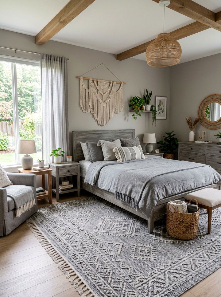 Bohemian Grey Bedroom - 30 grey bedroom ideas