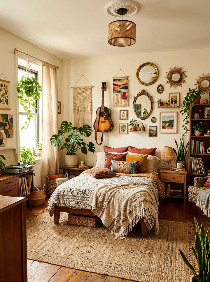 Bohemian Guitar Style - 30 guitar bedroom ideas