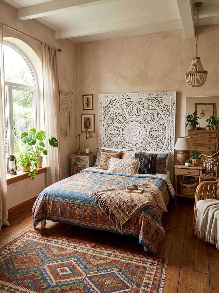 Bohemian Headboard - 30 bedroom headboard ideas