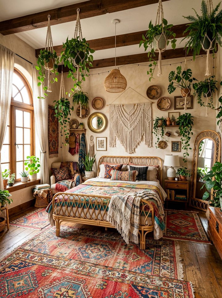 Bohemian Maximalist Style Bedroom - 30 maximalist bedroom ideas