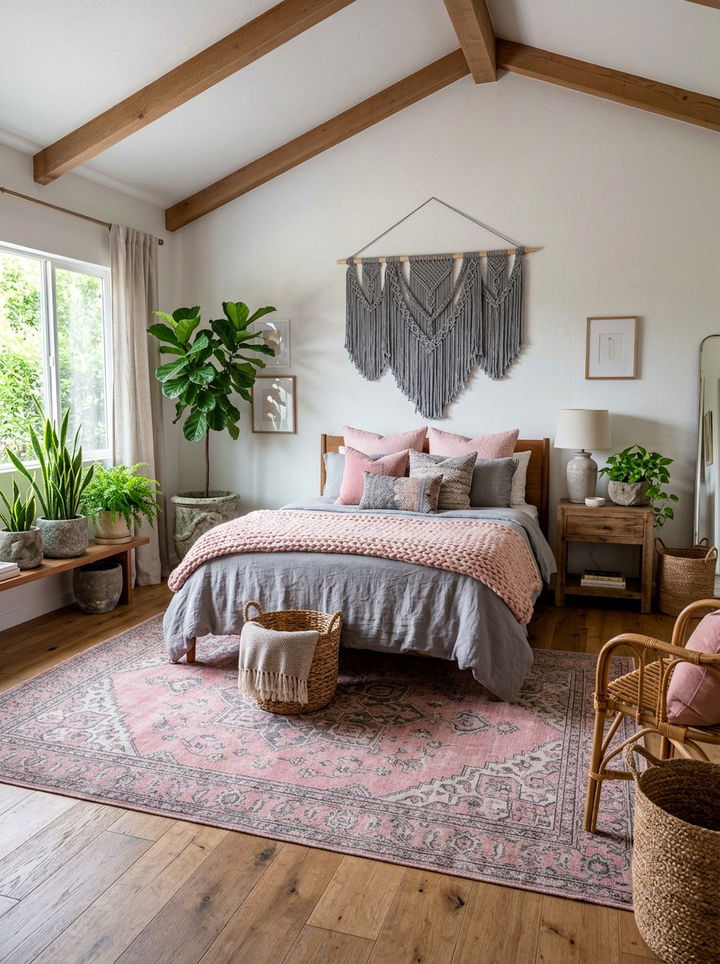 Bohemian Pink Gray Bedroom - 30 pink gray bedroom ideas