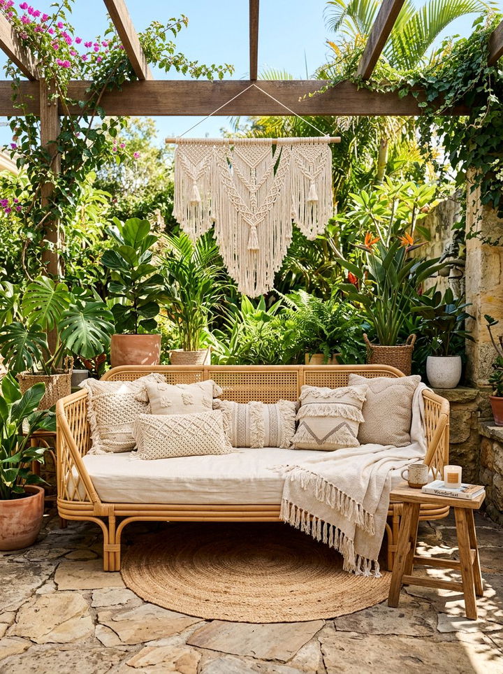 Bohemian Rattan Daybed - 30 bedroom daybed ideas