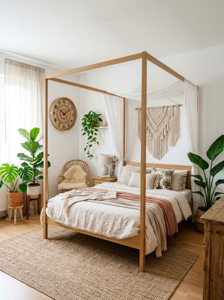 Bohemian Rattan Wall Clock - 30 bedroom wall clocks