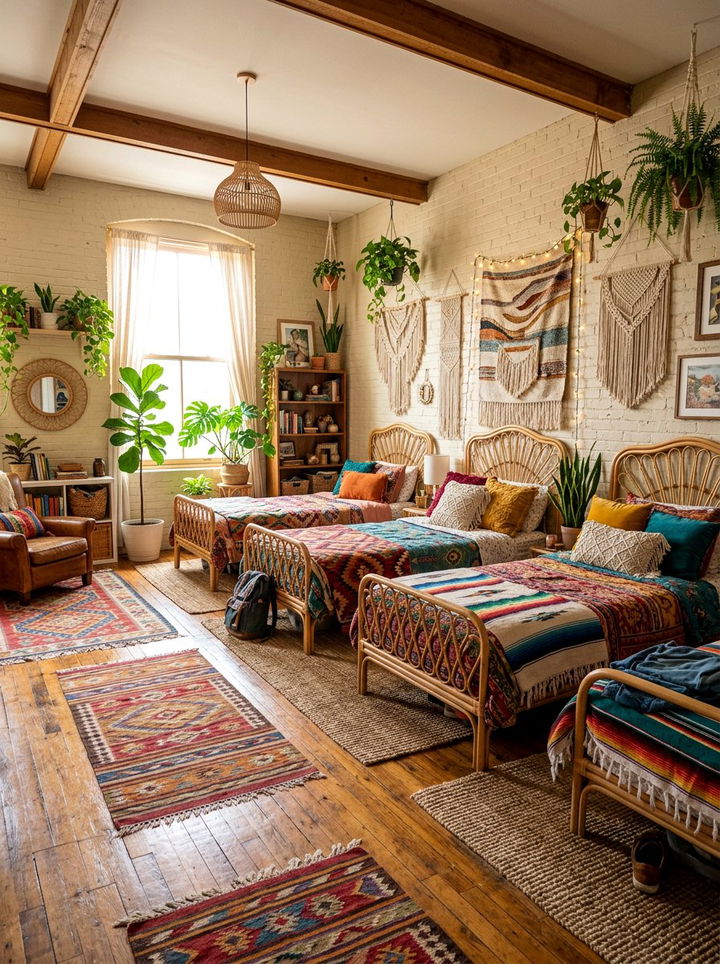 Bohemian Shared Room - 30 twin siblings bedroom ideas
