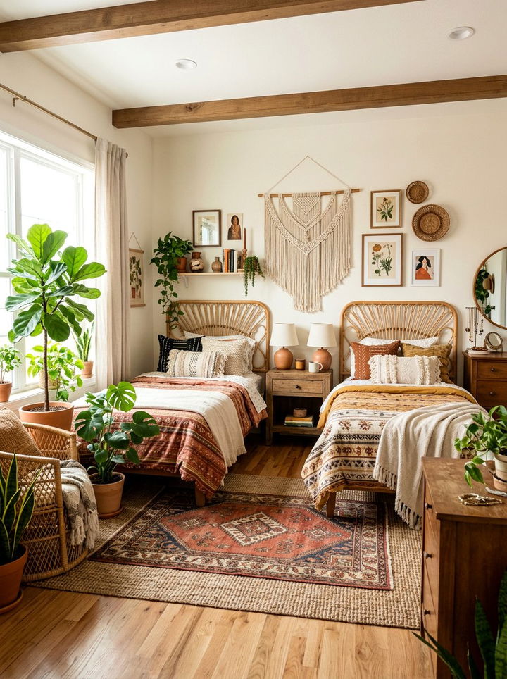 Bohemian Shared Space - 30 shared bedroom ideas