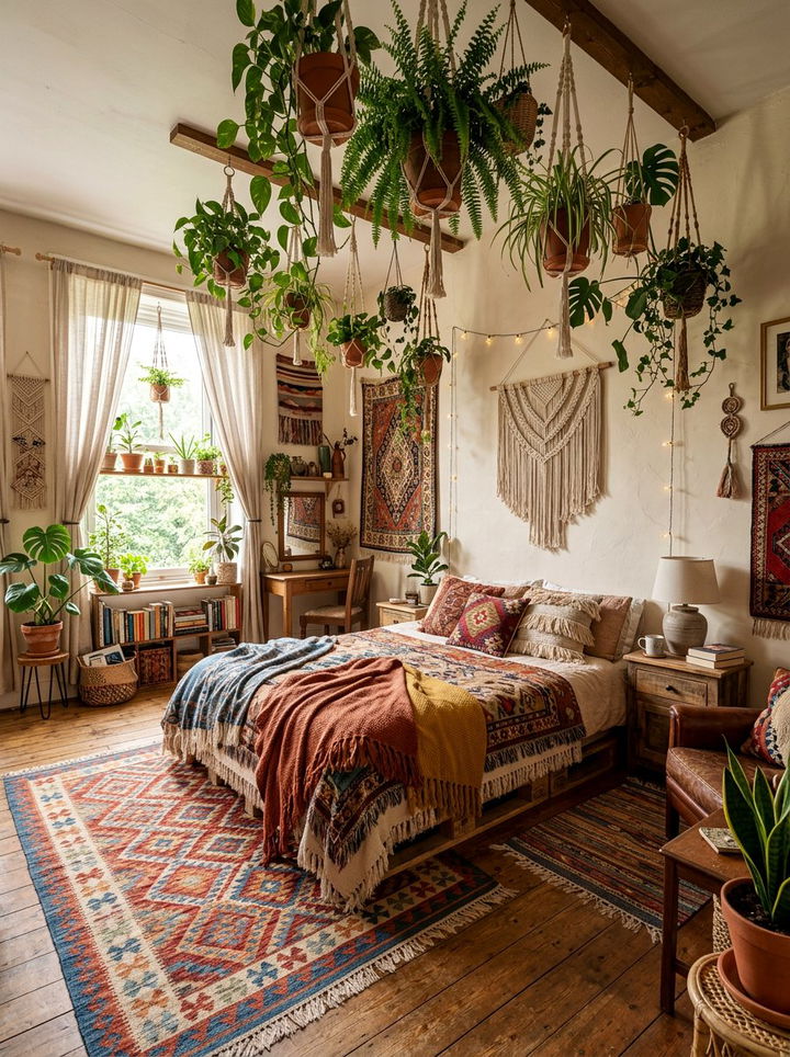 Bohemian Small Space - 30 small bedroom ideas