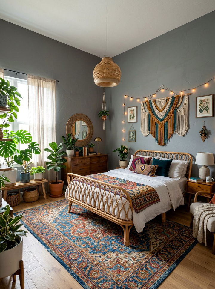 Bohemian Smoke Gray Bedroom - 30 smoke gray bedroom ideas