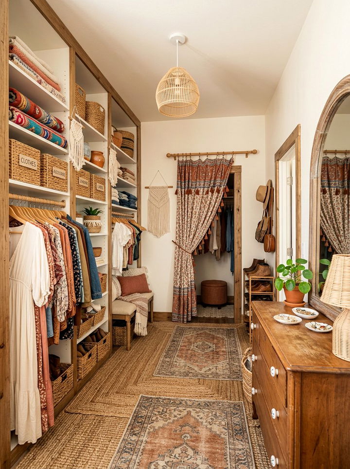 Bohemian Style Walk In Closet - 30 bedroom walk-in closet ideas