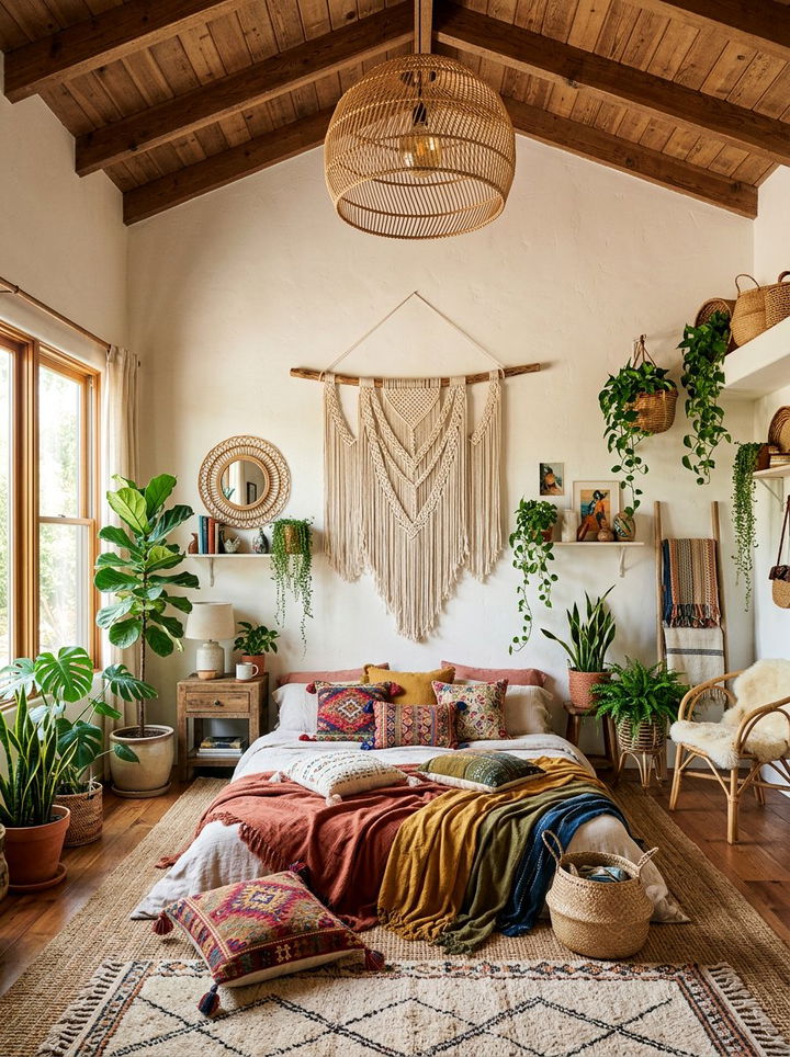 Bohemian Tall Bedroom Style - 30 high ceiling bedroom ideas