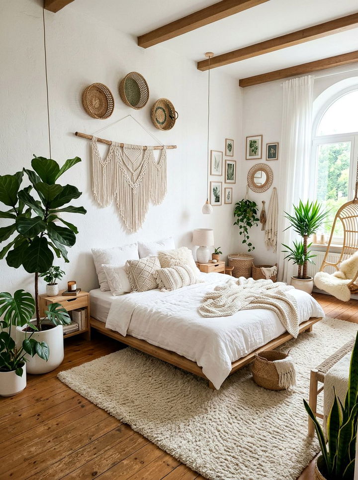 Bohemian White Bedroom - 30 bright white bedroom ideas