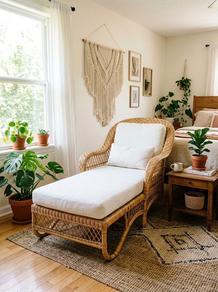 Bohemian Wicker Chaise Lounge - 30 bedroom chaise lounges