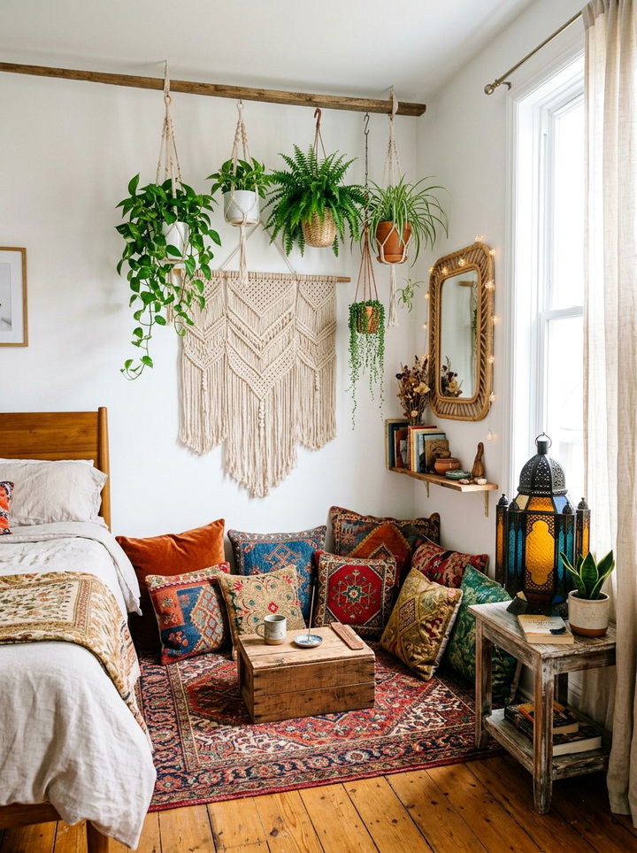 Bohemian bedroom corner - 30 bedroom nook ideas