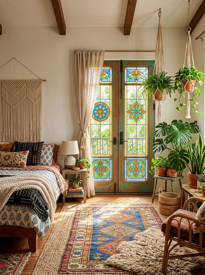 Bohemian bedroom french doors - 30 bedroom french doors