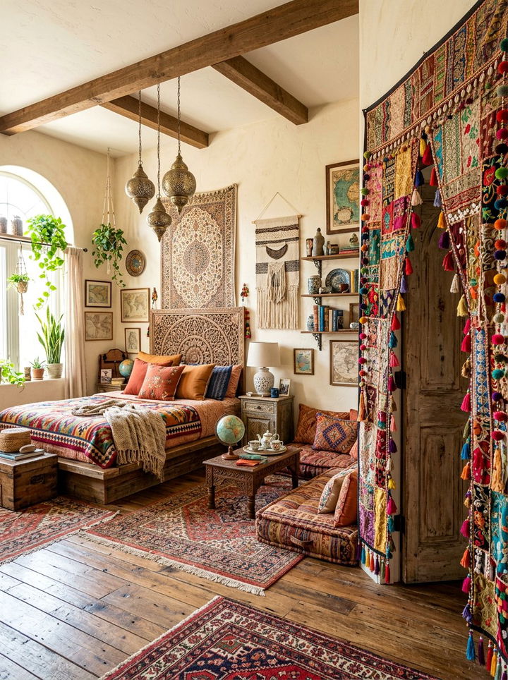 Bohemian door curtains - 30 bedroom door curtains