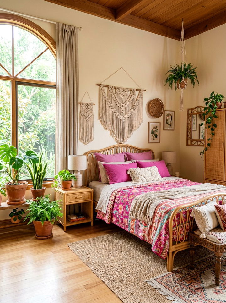Bohemian fuchsia bedroom - 30 fuchsia bedroom ideas