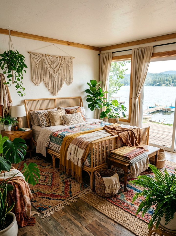 Bohemian lakeside bedroom - 30 lake house bedroom ideas