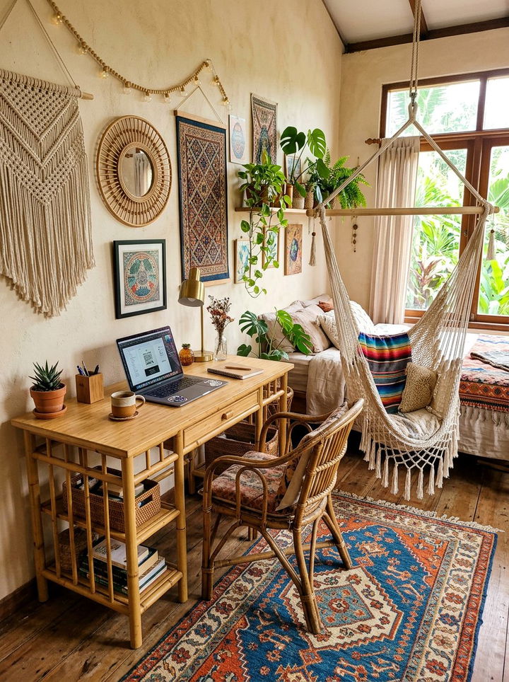 Boho Bamboo Desk - 30 bedroom writing desks