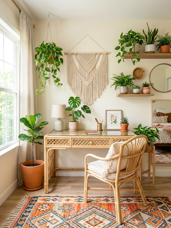 Boho Bedroom Desk - 30 bedroom workspace ideas