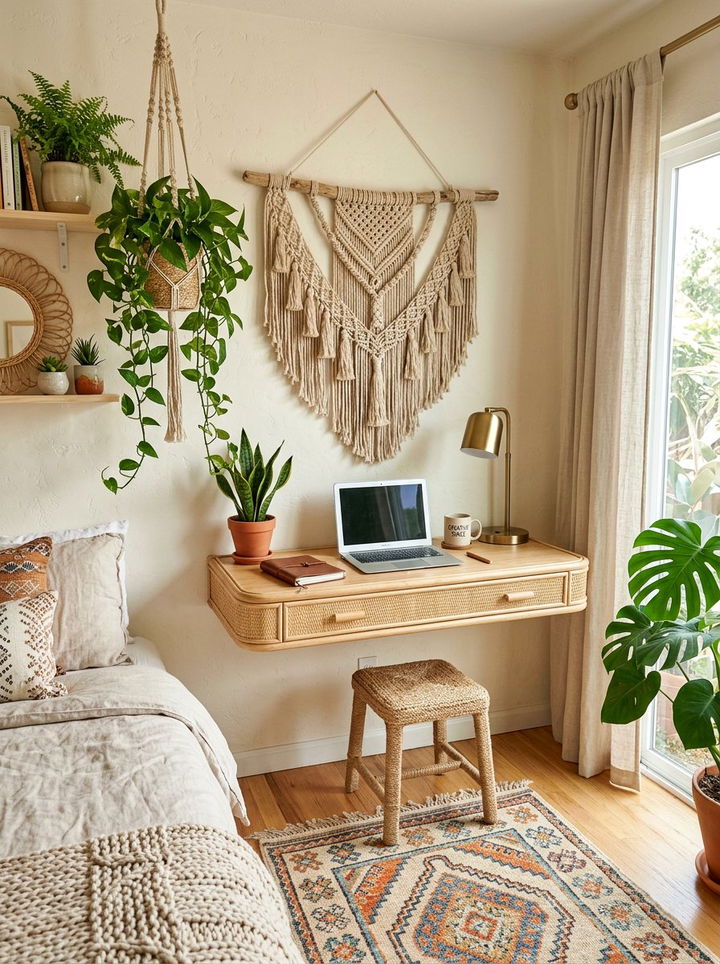 Boho Bedroom Floating Desk - 30 bedroom floating desks