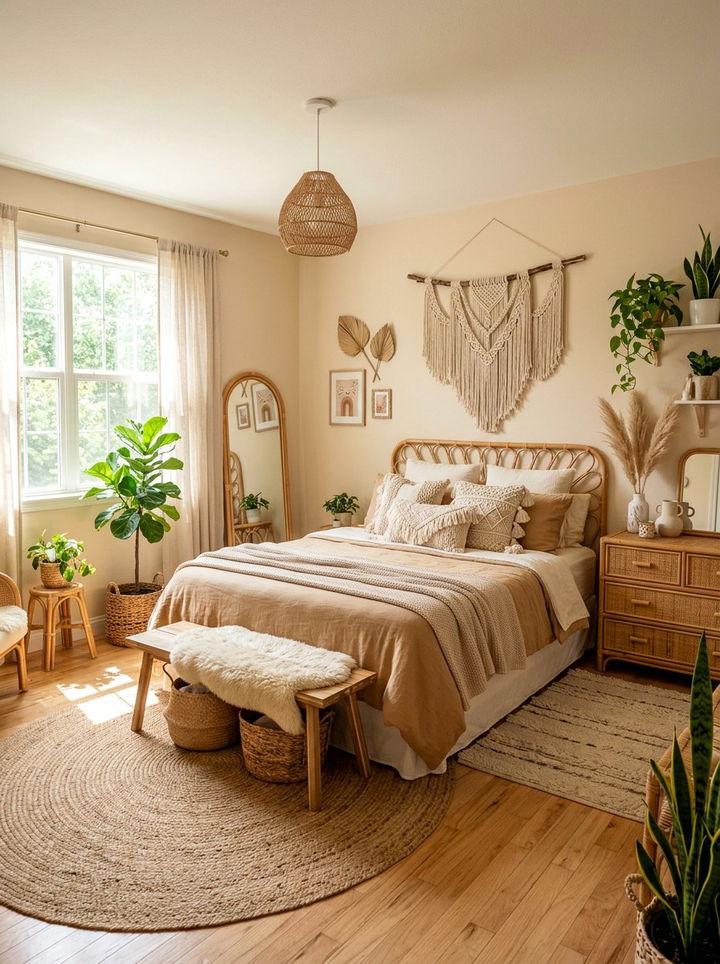 Boho Beige Bedroom - 30 beige bedroom ideas