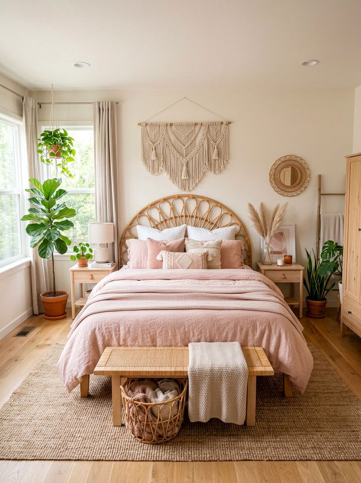 Boho Blush Pink Bedroom - 30 blush pink bedroom ideas