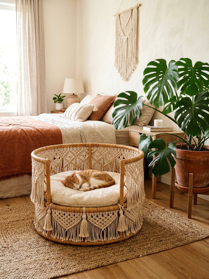 Boho Cat Bed - 30 cat bedroom ideas
