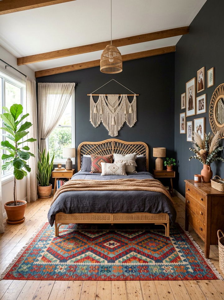 Boho Charcoal Bedroom Decor - 30 charcoal accent wall bedroom