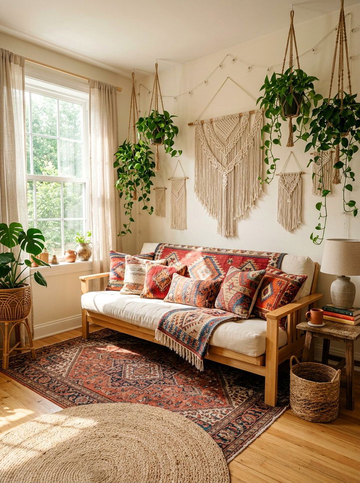 Boho Chic Futon Space - 30 bedroom futon ideas
