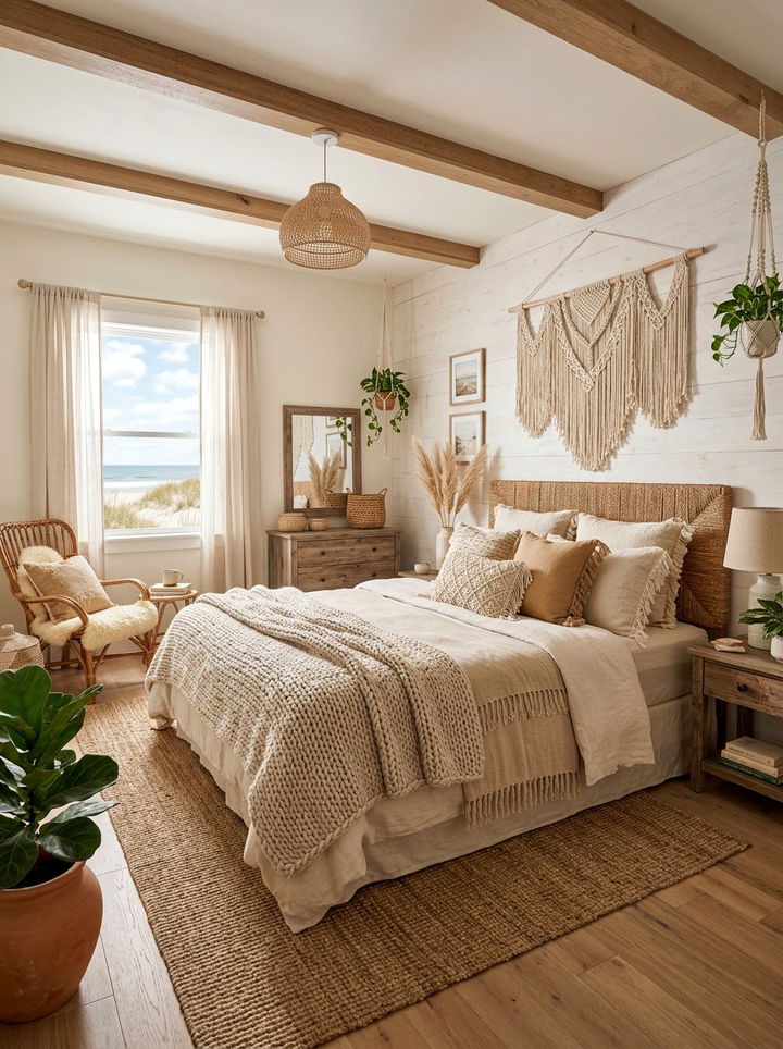 Boho Coastal Bedroom Sand Tones - 30 coastal beige bedroom ideas