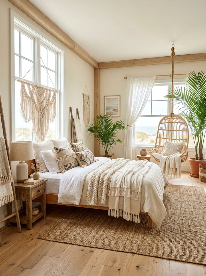 Boho Coastal Cream Bedroom - 30 coastal cream bedroom ideas