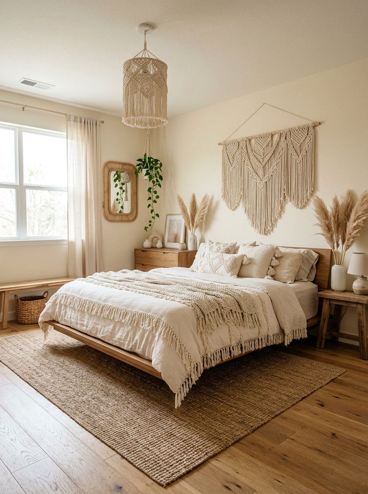 Boho Cream Bedroom - 30 cream bedroom design ideas