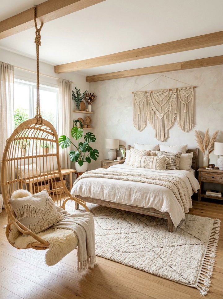 Boho Cream Bedroom - 30 warm cream bedroom ideas