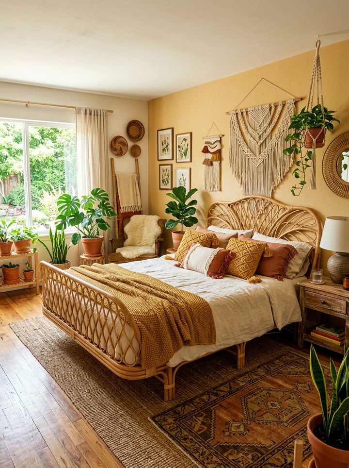Boho Honey Yellow Bedroom - 30 honey yellow bedroom ideas