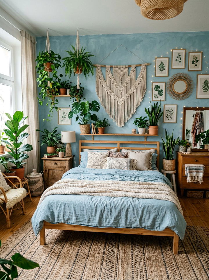 Boho Ice Blue Bedroom - 30 ice blue bedroom ideas