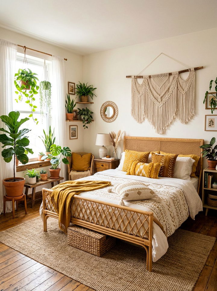 Boho Mustard Yellow Bedroom - 30 mustard yellow bedroom ideas