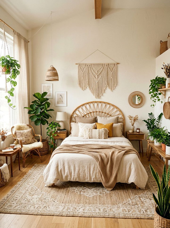 Boho Neutral Bedroom - 30 soft neutral bedroom ideas