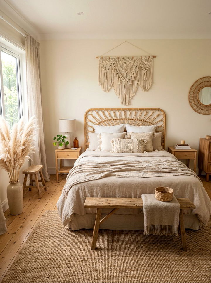 Boho Neutral Bedroom - 30 neutral bedroom ideas
