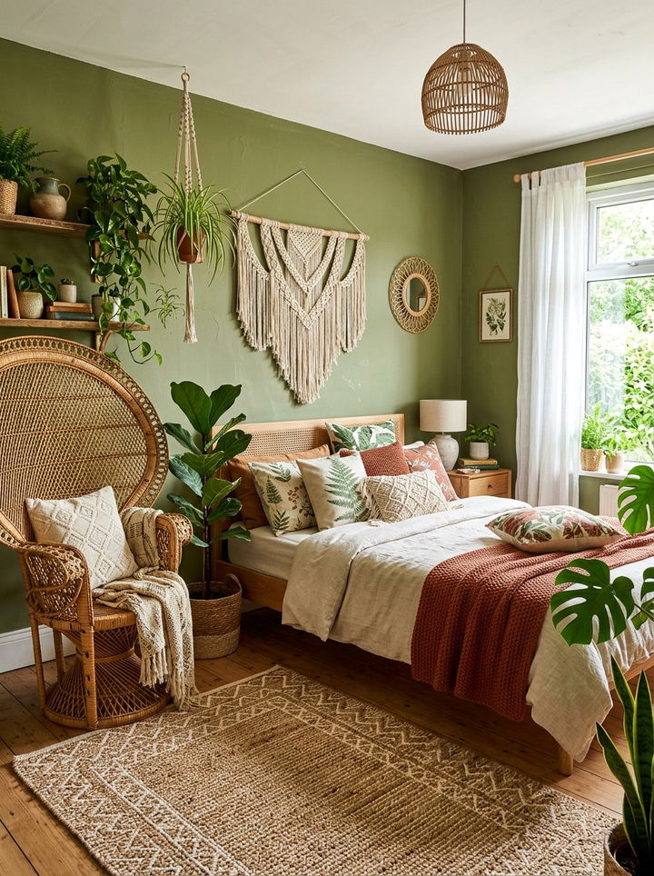 Boho Olive Green Bedroom - 30 olive green bedroom ideas