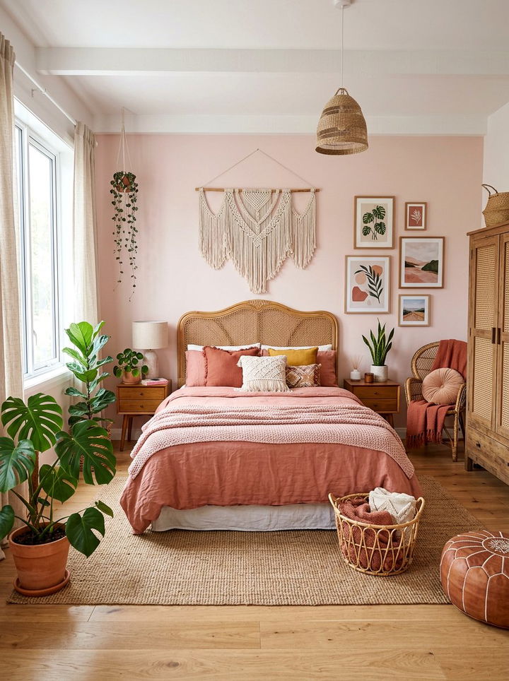 Boho Pink Bedroom - 30 pink bedroom ideas