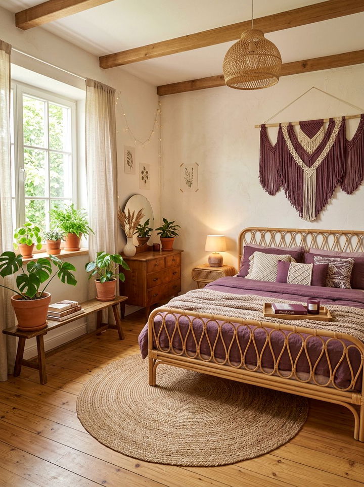 Boho Plum Bedroom - 30 plum bedroom ideas