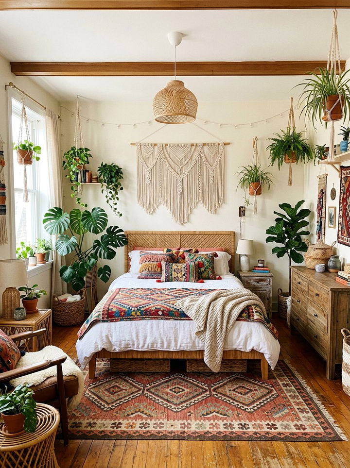 Boho Style Bedroom - 30 townhouse bedroom ideas