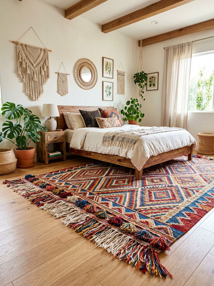 Boho Tassel Bedroom Rug - 30 bedroom rugs