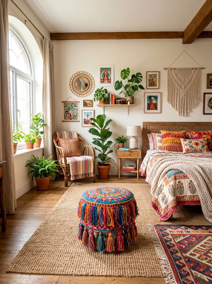 Boho Tassel Stool - 30 bedroom stools