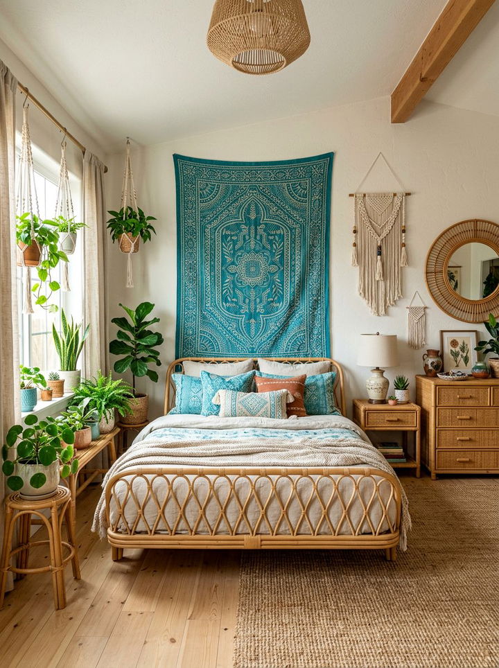 Boho Turquoise Bedroom - 30 turquoise bedroom ideas
