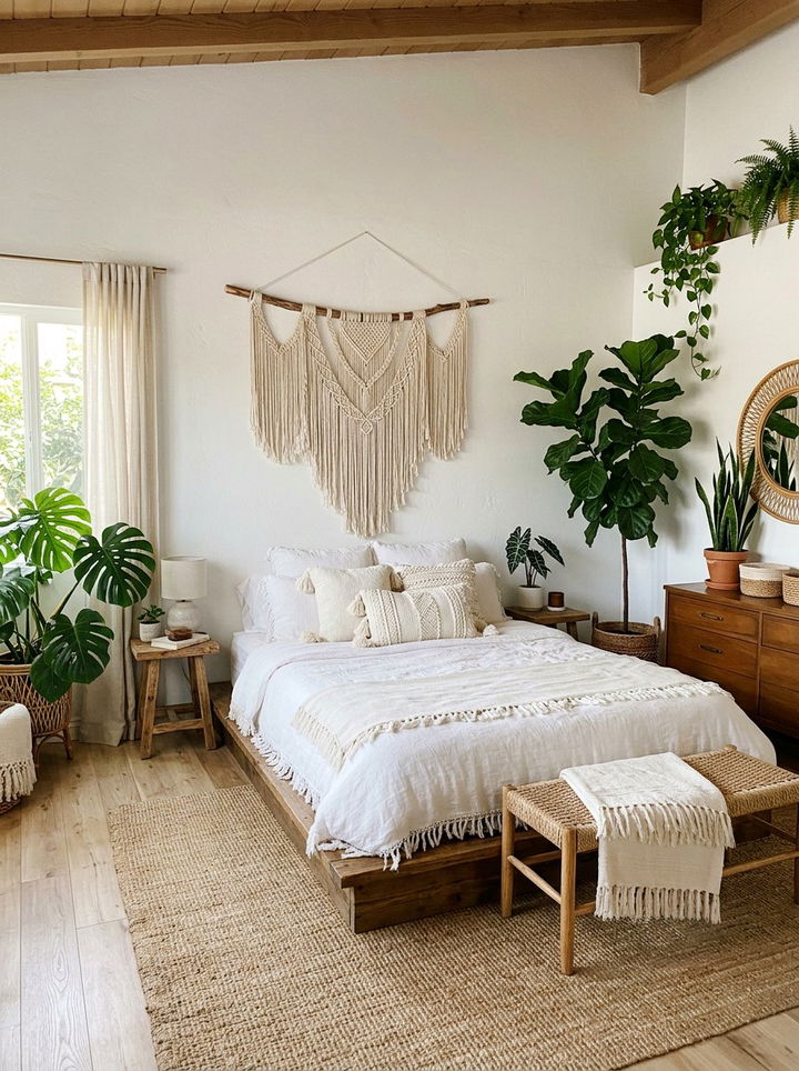 Boho White Bedroom - 30 white bedroom design ideas
