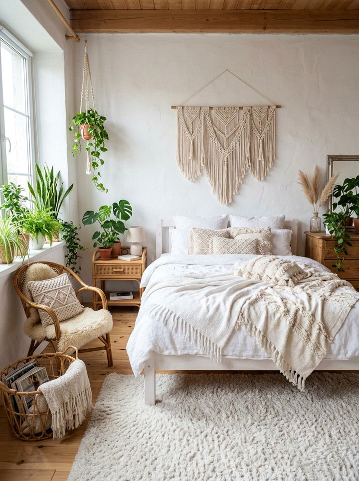 Boho White Bedroom - 30 white bedroom ideas