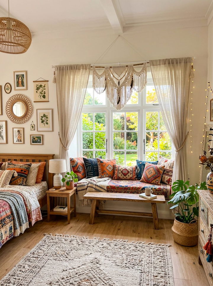 Boho Window Bench - 30 bedroom window benches