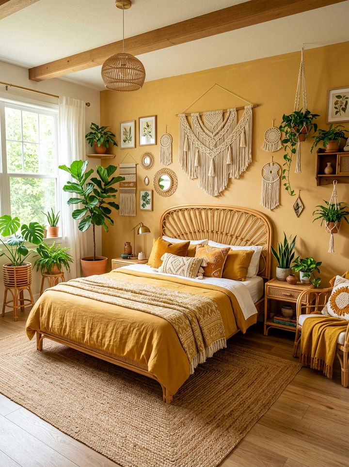 Boho Yellow Bedroom - 30 yellow bedroom ideas
