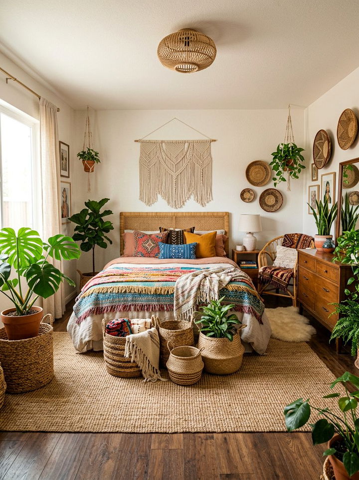 Boho bedroom sisal decor - 30 sisal bedroom ideas