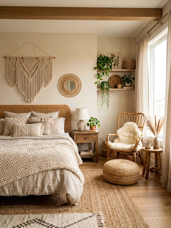 Boho beige bedroom - 30 modern beige bedroom ideas
